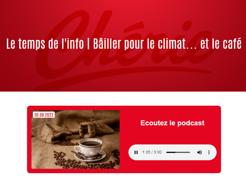 Read more about the article Chérie FM – Le temps de l’info | Bâiller pour le climat… et le café