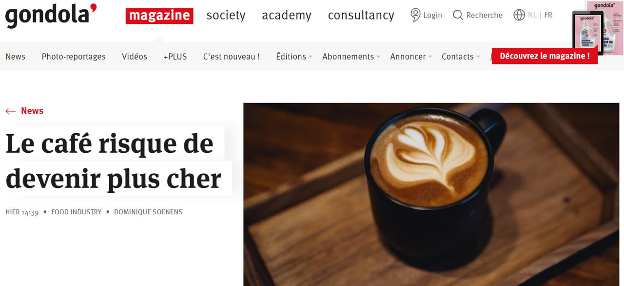 Read more about the article Gondola – Le café risque de devenir plus cher
